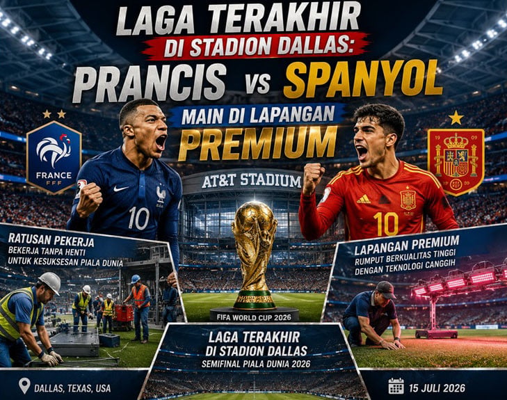 Prancis vs Spanyol Berebut Tiket Final di Stadion Dallas Malam Ini